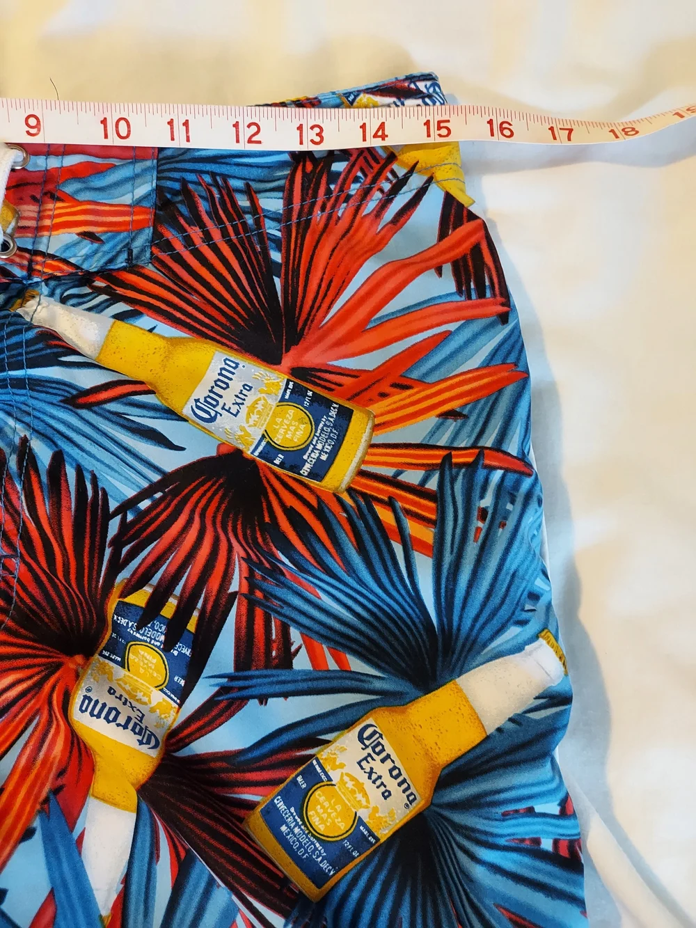 Corona Extra Beer Tropical Palm Board Shorts Swim Trunks Cargo Pocket Men’s 30